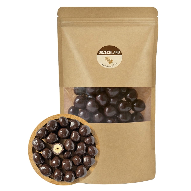 Orzechy Laskowe w Gorzkiej Czekoladzie z Miodem 500g