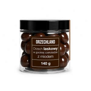 Orzechy Laskowe w Gorzkiej Czekoladzie z Miodem W Słoiku 140g