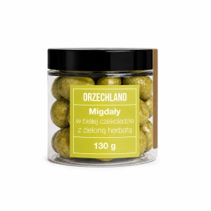 Migdały W Białej Czekoladzie Z Zieloną Herbatą W Słoiku 130g