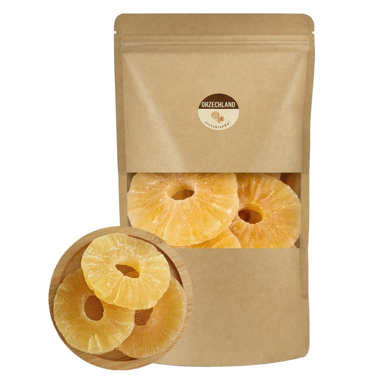 Ananas Kandyzowany Plastry 500g Słodkie Krążki z Cukrem